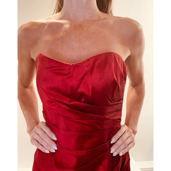 Montage Evening Mother Of The Bride Dress & Jacket Cherry Red Size 8 JL - Picture 4 of 13